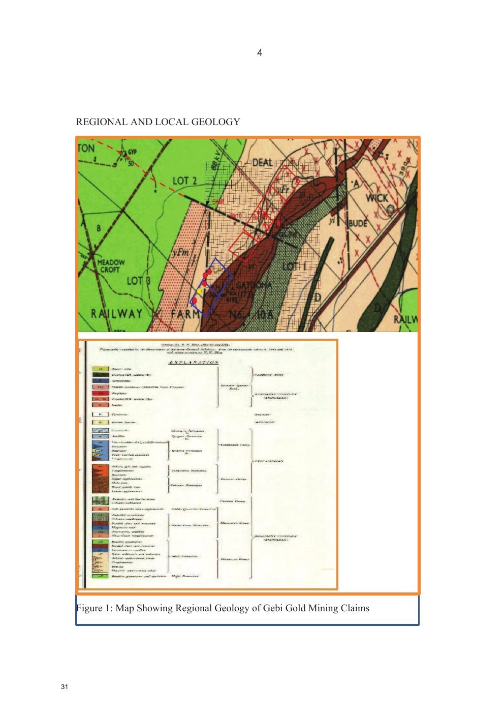 Regional and local geology map